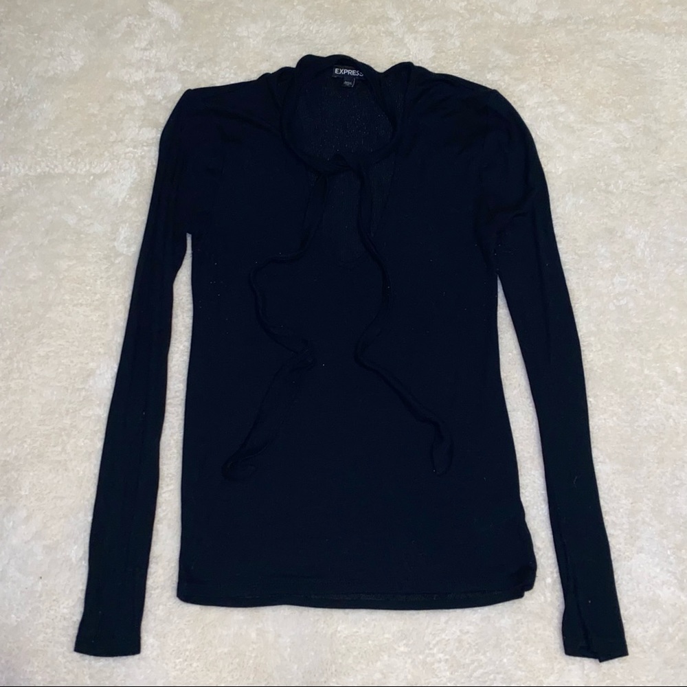 Express Women’s Neck-Tie Long Sleeve Top Size M